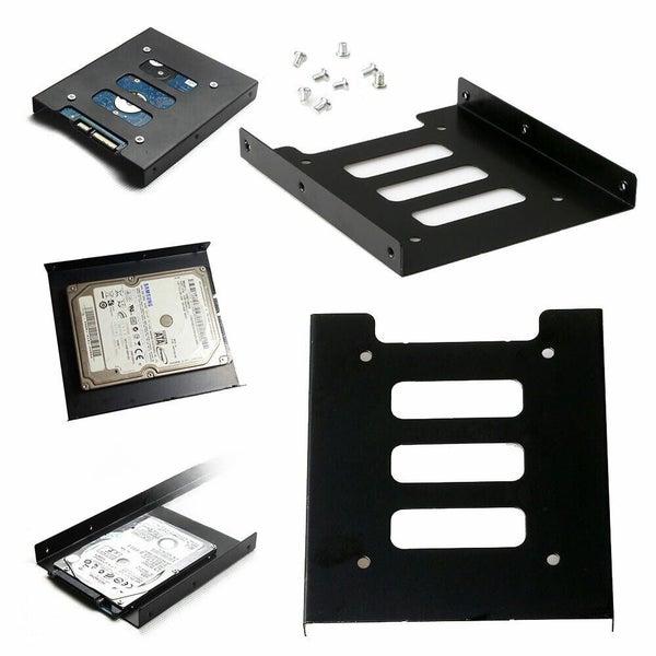 Black Bracket HDD Mounting Adapter Rack Dock Tray 2.5" SSD to 3.5"Bay Hard Drive Carousel 1