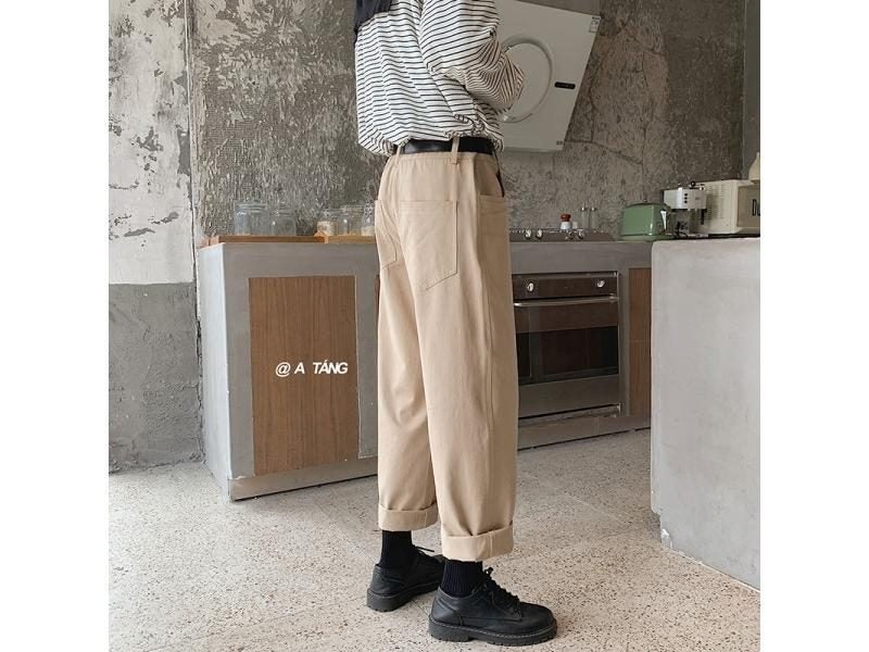 Men's Simple Leisure Cotton Harem Pants Black Casual Plus Size S-2XL Carousel 1