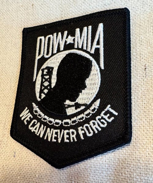 POW-MIA PATCH VIETNAM WAR embroidered iron-on BLACK military veteran emblem Carousel 4