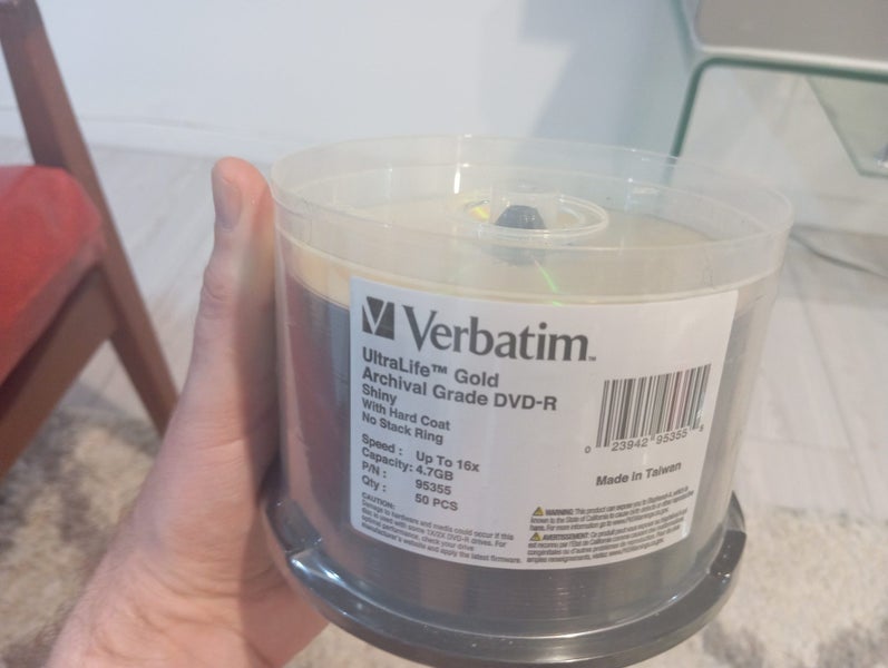 Verbatim UltraLife Gold archival grade DVD-R, sealed 50 pack Carousel 2