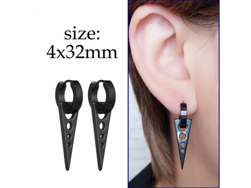 1 Pair Punk Black Multiple Styles Stainless Steel Stud Earrings For Men And Carousel 1