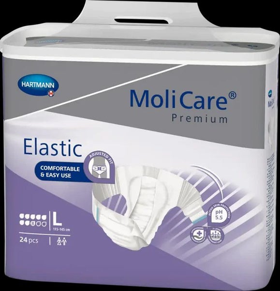 MoliCare Premium Elastic 8D - Large (115 to 145 cm) - 24 pcs per pack (Unisex) Carousel 1