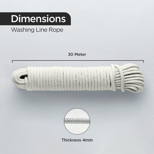 Washing line Rope Clothes Dryer Line Strong Cotton Rope Traditional Polley Jute Carousel 11