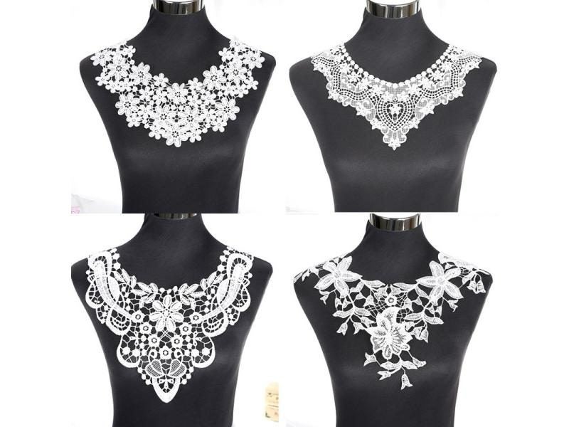 1Pcs White Fine Venise Lace Fabric Dress Applique Blouse Sewing Trims DIY Carousel 2