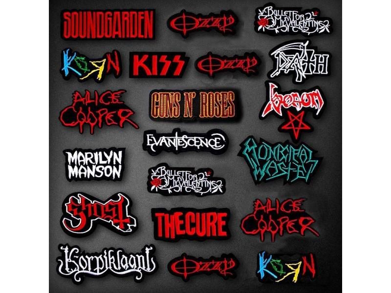 PUNK Band DIY Iron On Embroidered Badges Hippie Patches For Clothes Stickers Carousel 1
