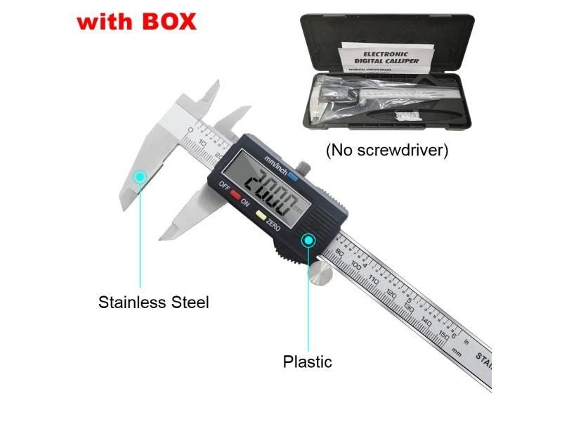 0-150mm Digital Vernier Caliper Stainless Steel Ruler Gauge Micrometer Carousel 1