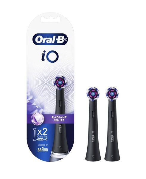 Oral-B Io Radiant White Replacement Brush Heads 2 Pack - Black Carousel 1