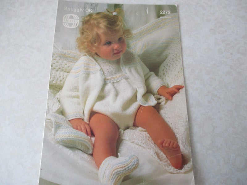 Baby Knitting Pattern - Shawl, Coat, Rompers, Bonnet, Bootees, and Mittens Carousel 1