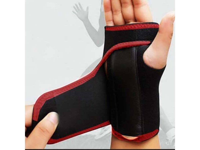 1pc Splint Sprains Arthritis Band Belt For Hand Wrist Support Solid Black Carousel 1