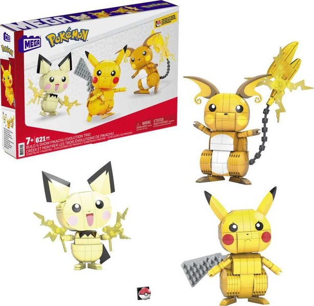 Mega Construx · Pokemon · Build and Show Pikachu Evolution Trio · BRAND NEW Carousel 2