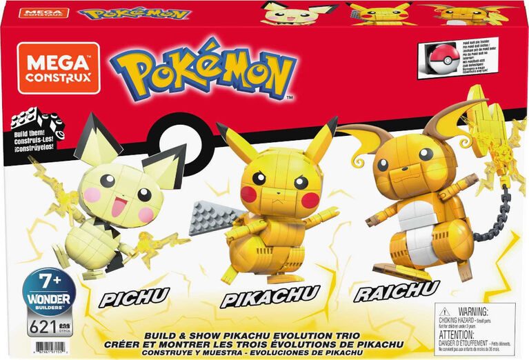 Mega Construx · Pokemon · Build and Show Pikachu Evolution Trio · BRAND NEW Carousel 1