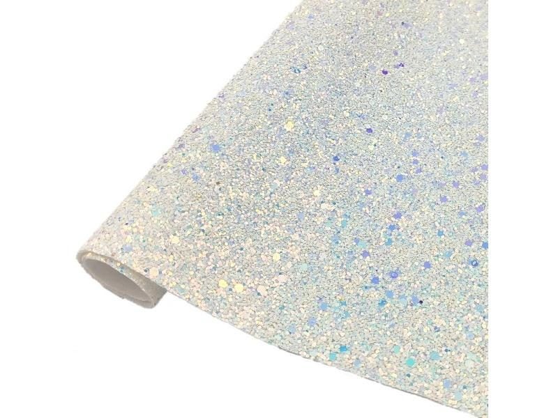 Chunky Glitter Sequin Fabric Iridescent PU Faux Leather Sweing Fabric Bow Carousel 1
