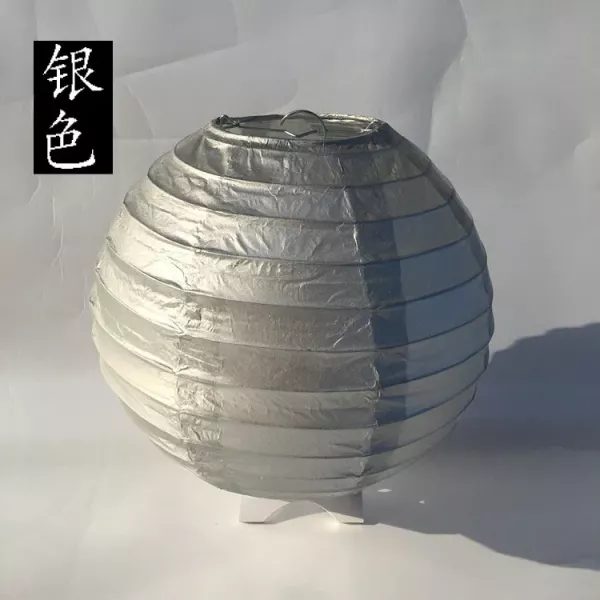 4inch-16inch Gold Silver White Wedding Paper Lantern Round Lamp For Decor Carousel 1