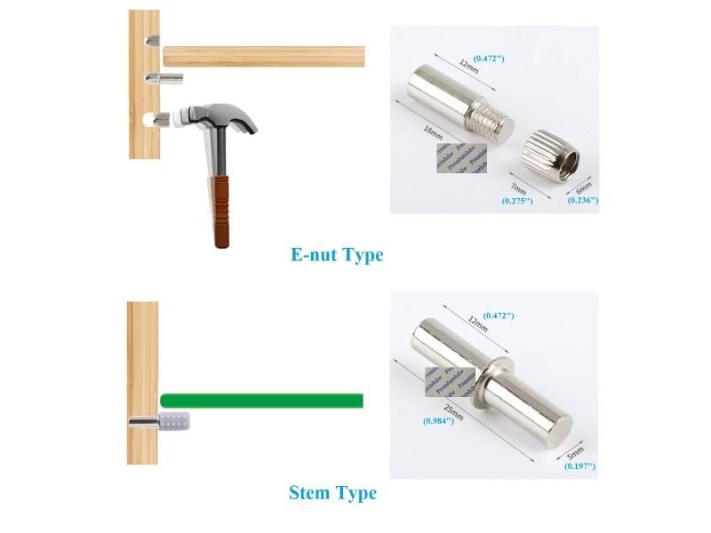 200Pcs Steel Furniture Cabinet Shelf Pegs Holder W/Rubber Sleeve E-nut Carousel 1