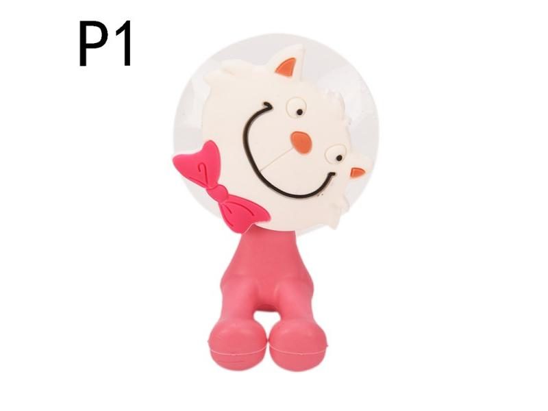 1PC Multifunctional Cute Cartoon Animal Suction Cup Toothbrush Holder Hooks Carousel 1
