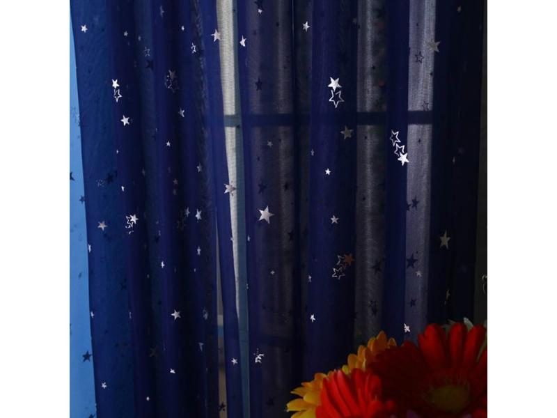 White Stars Tulle Curtains For Living Room Transparent Sheer Drape Window Pink Carousel 1