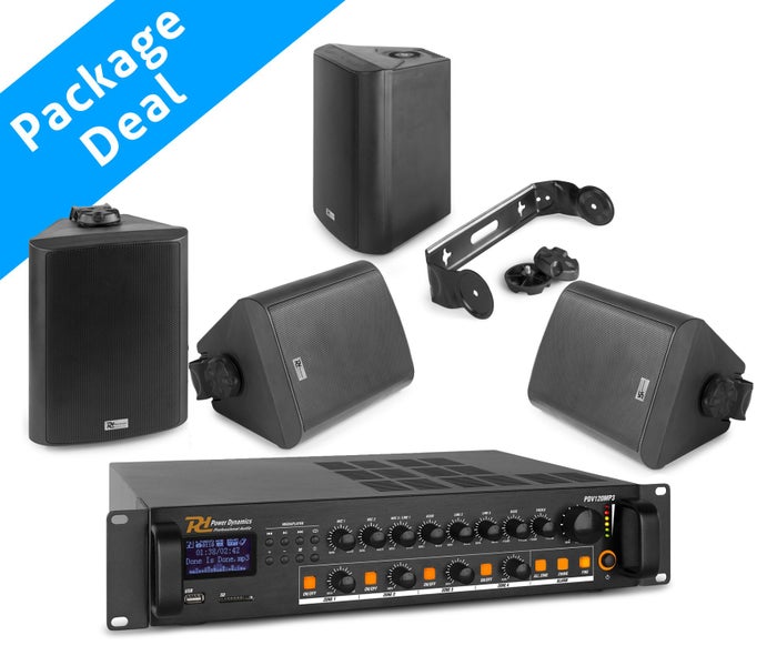 4 Speakers, Bluetooth Amplifier and Cable Carousel 1