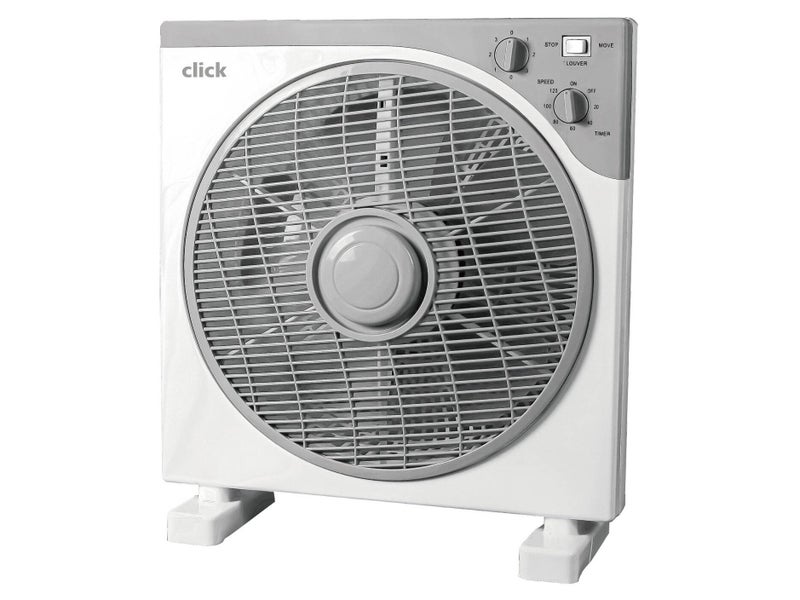 30cm Box Fan 45W - 3 Speed - White Carousel 1