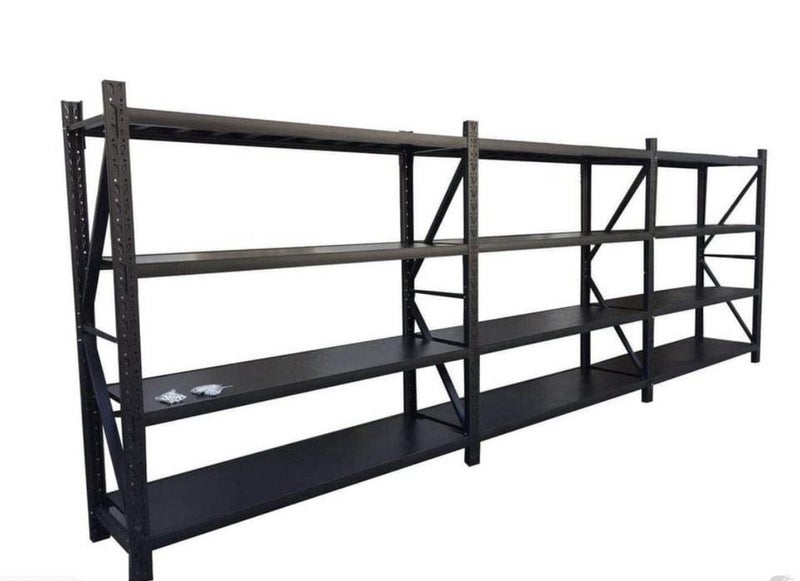 Container Heavy Duty Shelving 10m x 2m x 600mm 200kg per Level BLACK Carousel 2
