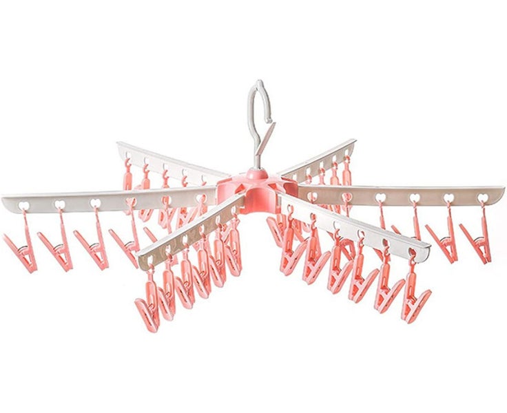 Laundry Drying Rack Clothes Hanger Clothespins Indoor Space Saver Hanging C Carousel 1