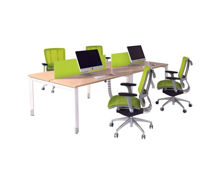 Oblique 4 Person Back to Back Desk Carousel 2