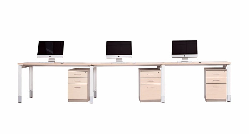 Oblique 3 Person Straight Desk Carousel 1