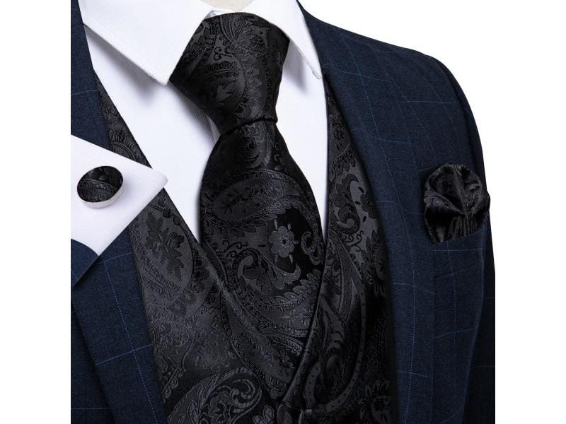 Mens Slim Fit Wedding Suit Vest Casual Sleeveless Waistcoat Set Carousel 1