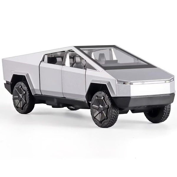 1/32 Scale Diecast Truck Model Zinc Alloy Pull Back Car with Sound Light-Sliver Carousel 1