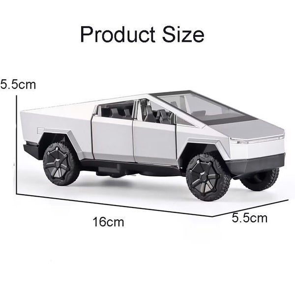 1/32 Scale Diecast Truck Model Zinc Alloy Pull Back Car with Sound Light-Sliver Carousel 2