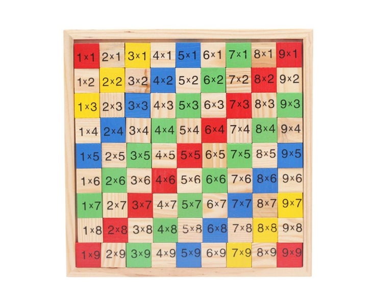 Kid Wooden Block 99 Multiplication Table Math Learning Education Puzzle Toy Carousel 1