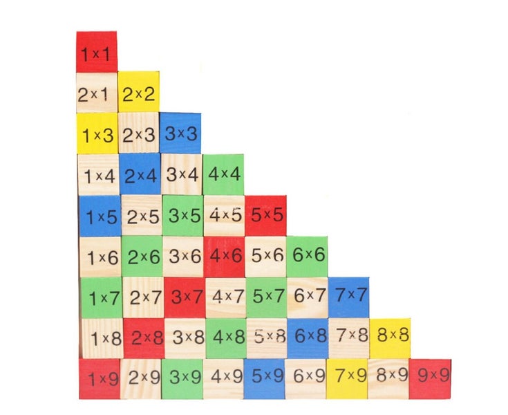 Kid Wooden Block 99 Multiplication Table Math Learning Education Puzzle Toy Carousel 2