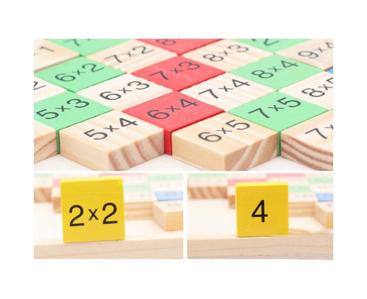 Kid Wooden Block 99 Multiplication Table Math Learning Education Puzzle Toy Carousel 8