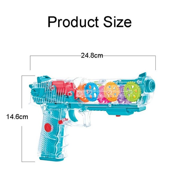 Light Up Gun with Colorful Moving Gears & Music Sensory Toy for Kids-A Carousel 2