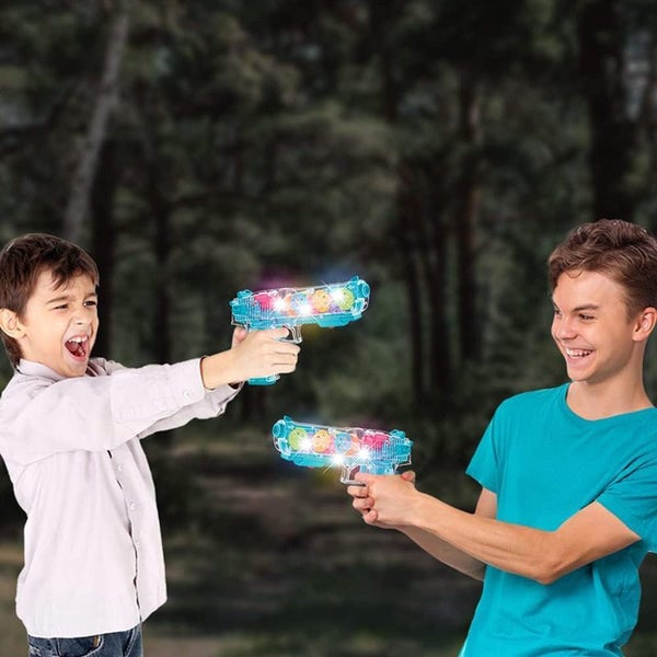 Light Up Gun with Colorful Moving Gears & Music Sensory Toy for Kids-A Carousel 5