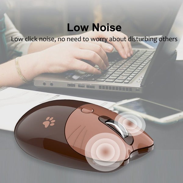 Cute Noiseless Computer Mouse with USB Receiver M3DM -Coffee Color Carousel 2