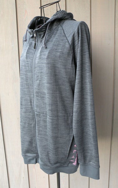 Hunting Fishing long sleeve zip up fleece hoodie jersey jacket grey mens Medium Carousel 2