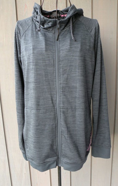 Hunting Fishing long sleeve zip up fleece hoodie jersey jacket grey mens Medium Carousel 1