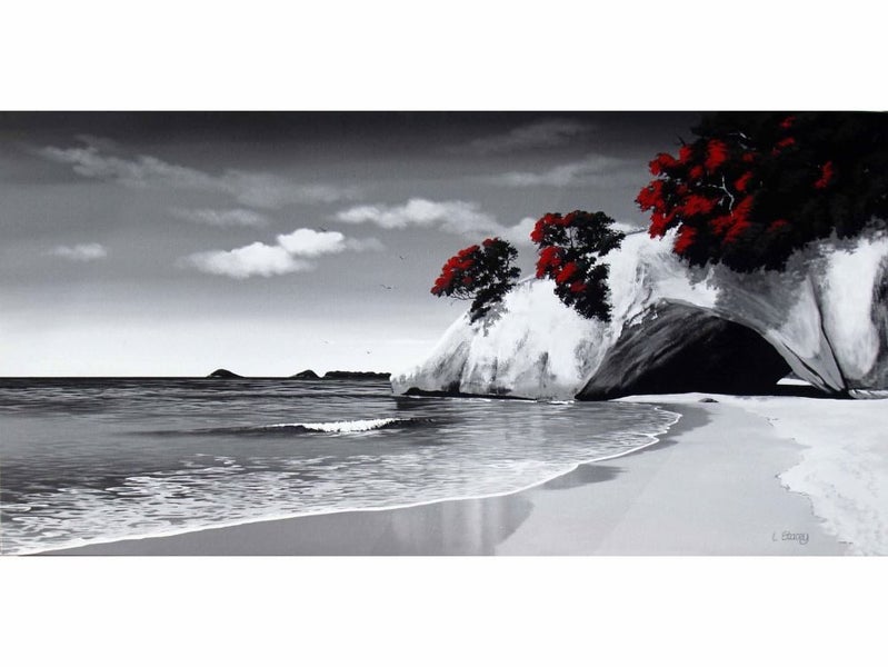 FREE DELIVERY: LARGE CANVAS PRINT Pohutukawas by Linelle Stacey Carousel 1