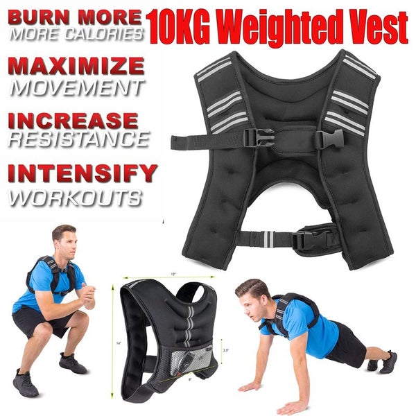 10kg Weighted Vest Training Sports Fitness Workout 2020001 Carousel 1