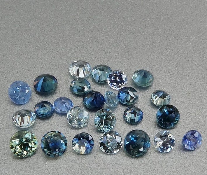 $1RE 2.21CT EXCELLENT 100% NATURAL ROUND DIAMOND CUT GREEN BLUE SAPPHIRE LOT Carousel 1