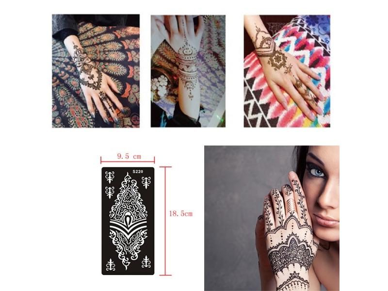 10 Sheet Indina Arabian Mandala Henna Tattoo Stencil For Body Paint Mehndi Carousel 2