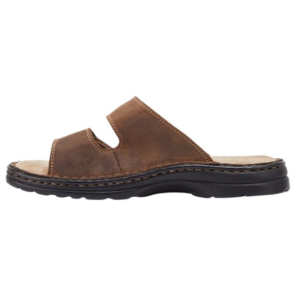 Mens Hush Puppies Slider Brown Sandals Slip On Leather Summer Shoes Carousel 2