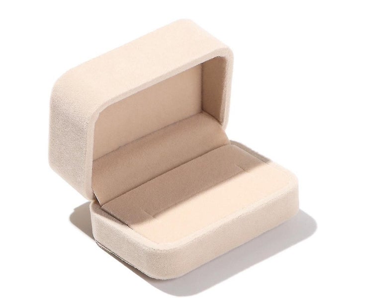 High-quality Velvet Jewelry Case Wedding Couple Double Ring Box Storage Box Carousel 1
