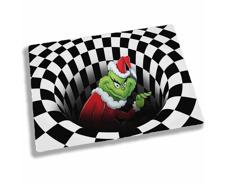 Illusion 3D Visual Illusion Halloween Decoration Non-Slip Door Mat Black 16 Carousel 1