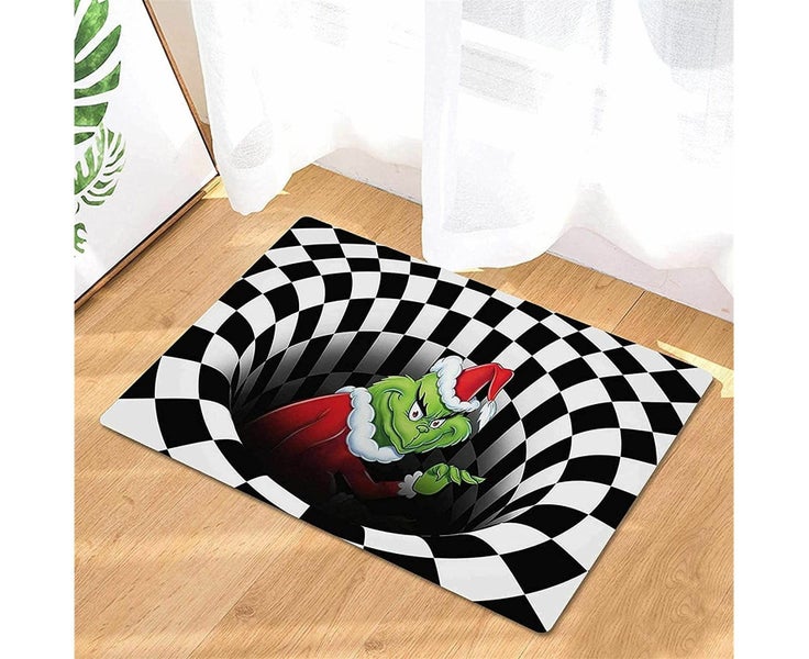 Illusion 3D Visual Illusion Halloween Decoration Non-Slip Door Mat Black 16 Carousel 2