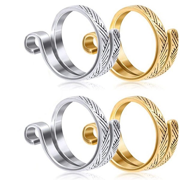 4X Crochet Finger Rings Adjustable Crochet Tension Ring Open Yarn Guide Finger A Carousel 2