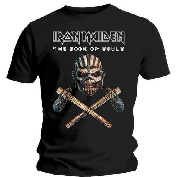 Iron Maiden T Shirt Axe Colour Band Logo new Official Mens Black Carousel 1