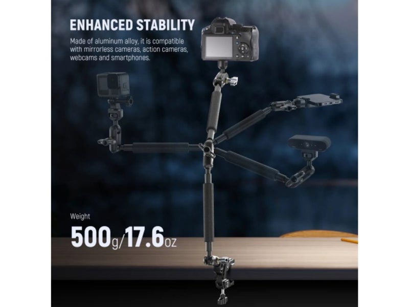 NEEWER 22" Articulating Magic Arm with Super Clamp & Phone Holder Carousel 2