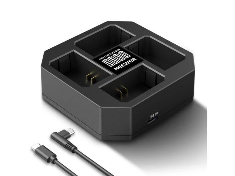 NEEWER 4 Channel Charger 45W PD Fast Charging for NP-FZ100 Battery Carousel 1
