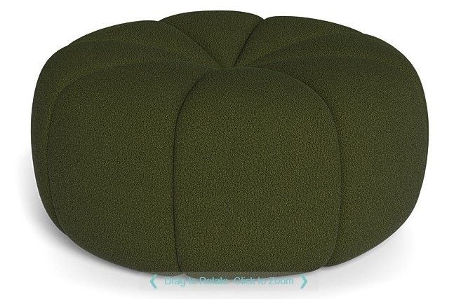 "Lola" Ottoman in Naixe green Fabric Carousel 1